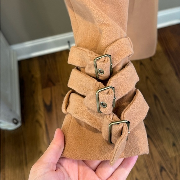 Women’s TWELVE By ONTWELFTH Camel collarless zip front jacket- Size Medium - Picture 5 of 10